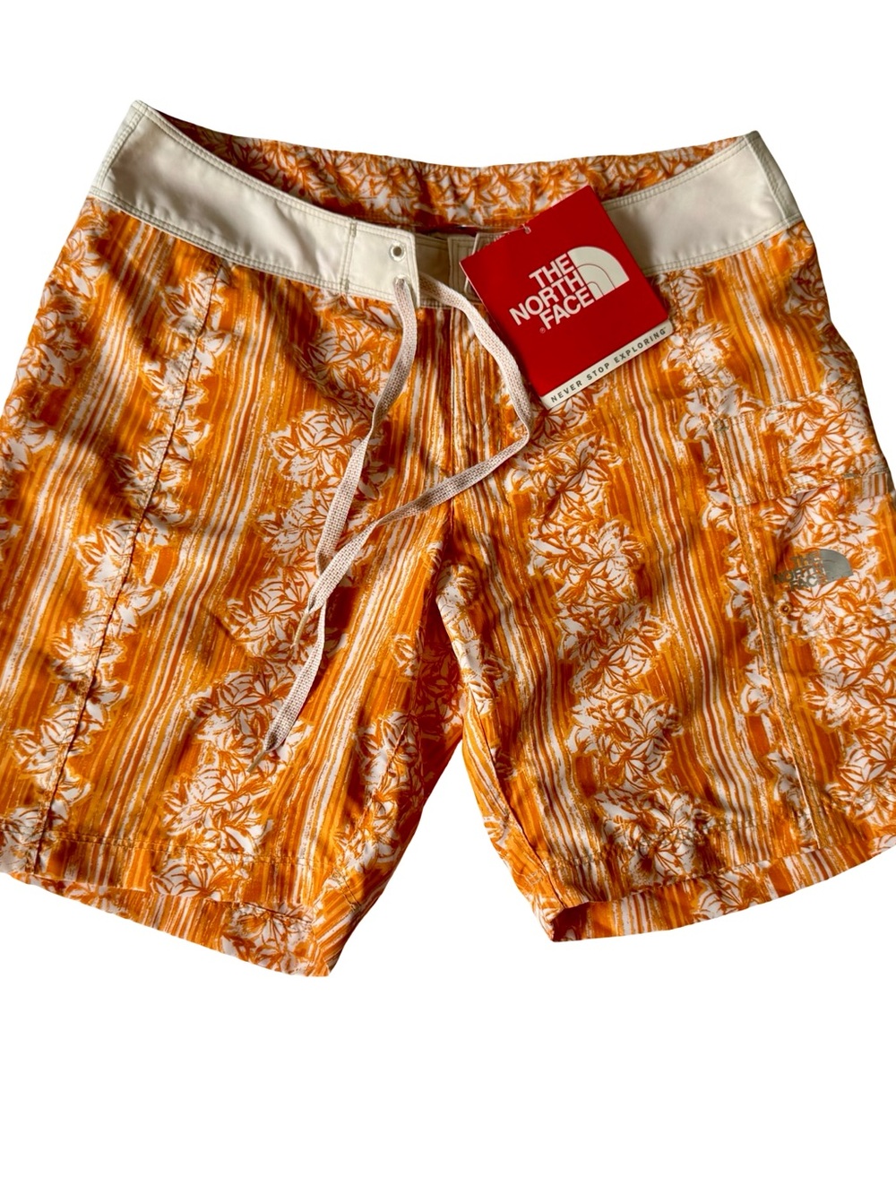 NWT The North Face Women’s Orange Floral Shearwater Board Shorts Size 4